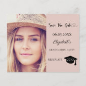 Graduation Party blush pink neutral Save the Date Flyer (Voorkant)