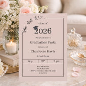 Graduation party blush pink neutral She did it Kaart