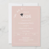 Graduation party blush pink neutral She did it Kaart (Voorkant)