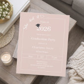Graduation party blush pink She did it invitation