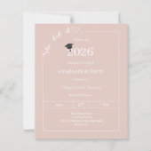 Graduation party blush pink She did it invitation (Voorkant)