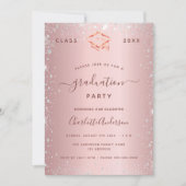 Graduation party blush roze Silver 2023 Kaart (Voorkant)