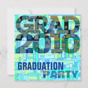 Graduation Party Boy Blue Invitation Kaart