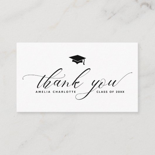 Graduation Party Budget Minimalistische bedankkaar Informatiekaartje (Voorkant)
