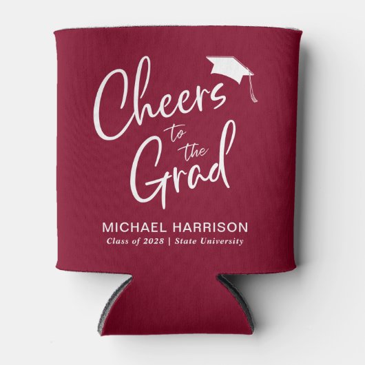 Graduation Party Burgundy Blikjeskoeler (Voorkant)