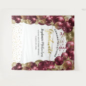 Graduation Party Burgundy Gold Balloons Streamers Wandkleed (Voorkant (horizontaal))