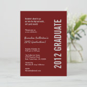 Graduation Party Burgundy Sjabloon 2012 Kaart (Staand voorkant)