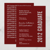Graduation Party Burgundy Sjabloon 2012 Kaart (Voorkant / Achterkant)