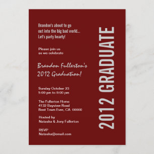 Graduation Party Burgundy Sjabloon 2012 Kaart