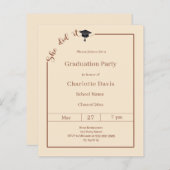 Graduation party Campagne She did it invitation (Voorkant / Achterkant)