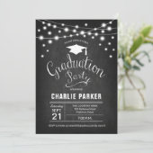 Graduation Party - Chalkboard Pattern Kaart (Staand voorkant)
