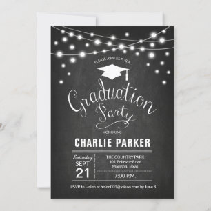 Graduation Party - Chalkboard Pattern Kaart