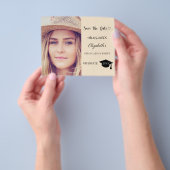 Graduation Party champagne modern Save the Date Flyer (Hand)