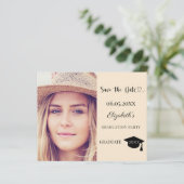 Graduation Party champagne Save the Date card (Staand voorkant)