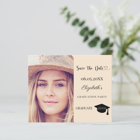 Graduation Party champagne Save the Date card (Staand voorkant)