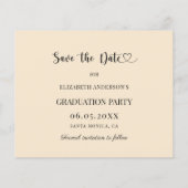 Graduation Party champagne Save the Date card (Achterkant)
