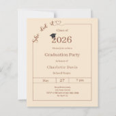 Graduation party champagne She did it invitation (Voorkant)