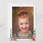Graduation Party Chic Floral Afstuderen Foto Kaart (Voorkant)