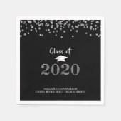 Graduation Party CLASS OF 2020 Zilveren Glitter Servet (Voorkant)