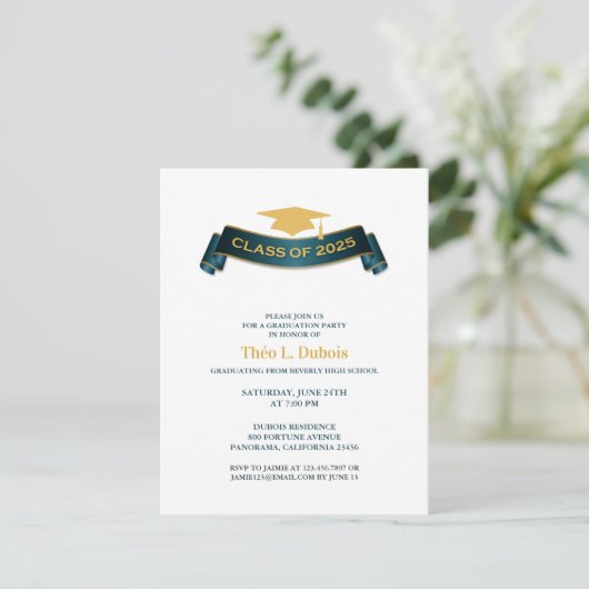 Graduation Party Class of 2025 Uitnodiging (Staand voorkant)