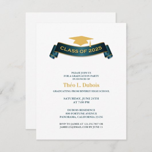 Graduation Party Class of 2025 Uitnodiging (Voorkant / Achterkant)