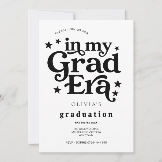 Graduation Party, Class of 2026, Modern Trendy Kaart (Voorkant)