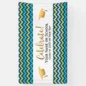 Graduation Party class of 20XX Colorful Chevron Spandoek (Verticaal)