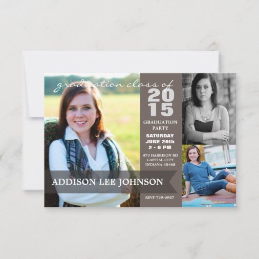 Graduation Party - Classy Banner Collage 2015 Kaart (Voorkant)