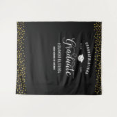 Graduation Party Confetti Congrates Afstudeerder B Wandkleed (Voorkant (horizontaal))