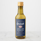 Graduation Party Congrats Navy Blue en Pink Mini Wijn Etiket (Voorkant)