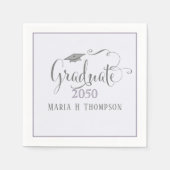 Graduation Party Custom Paarse Script Servet (Voorkant)