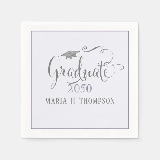 Graduation Party Custom Paarse Script Servet (Voorkant)