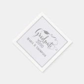 Graduation Party Custom Paarse Script Servet (Hoek)