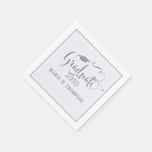 Graduation Party Custom Paarse Script Servet (Hoek)