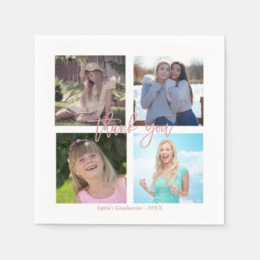 Graduation Party Custom Photo Collage Servet (Voorkant)