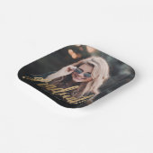 Graduation Party Custom Photo Gold Script Papieren Bordje (Gebogen)