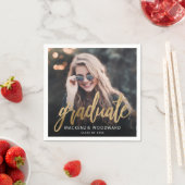 Graduation Party Custom Photo Gold Script Servet (Insitu)