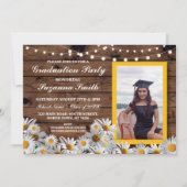 Graduation Party Daisy Wood Foto nodigt Afstudeerd Kaart (Voorkant)