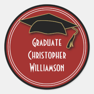 Graduation Party Dank u Modern Afstudeerder Ronde Sticker