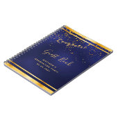 Graduation Party dark blue gold gastenboek Notitieboek (Linkerzijde)