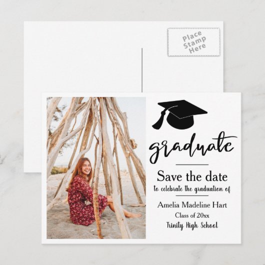 Graduation Party | De datum waarop de foto is Afst Briefkaart (Voorkant / Achterkant)