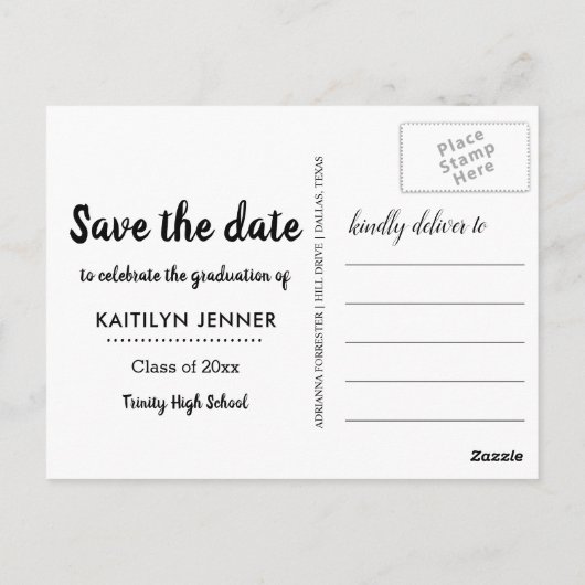 Graduation Party | De foto Datum Afstudeerder opsl Briefkaart (Achterkant)