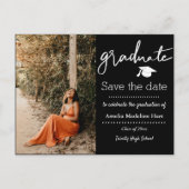 Graduation Party | De foto van het datumscript ops Aankondigingskaart (Voorkant)