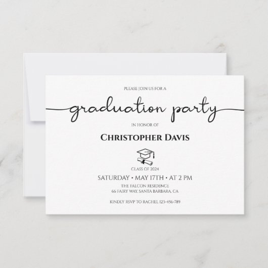 Graduation Party Details Kaart, Mini Afstuderen Kaart (Voorkant)