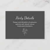 Graduation Party Details QR code Botanisch Grijs Informatiekaartje (Voorkant)