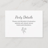 Graduation Party Details QR code Eenvoudig Botanis Informatiekaartje (Voorkant)