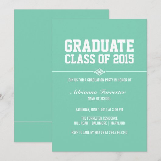 Graduation Party | Eenvoudige keuze voor uw kleur Kaart (Voorkant / Achterkant)