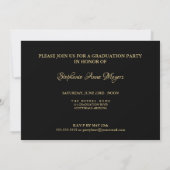 Graduation Party Elegant Black and Gold Glitter Kaart (Achterkant)