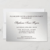 Graduation Party Elegant Silver Afstuderen script Kaart (Achterkant)