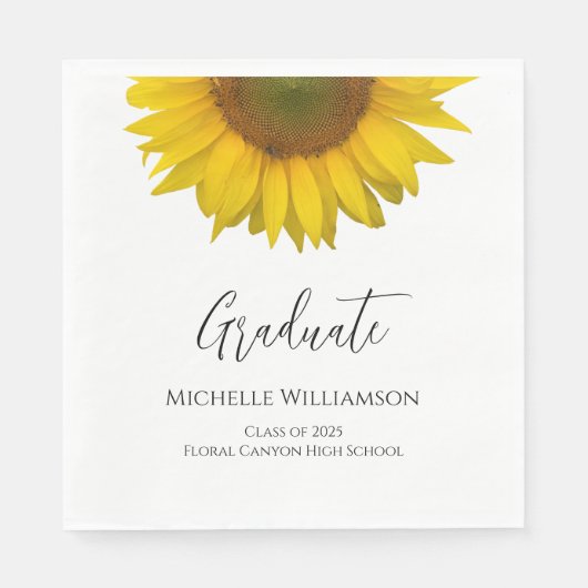 Graduation Party Elegant Sunflower Servet (Voorkant)